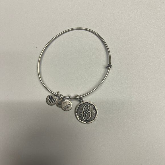 Alex and Ani Silver-Tone Bangle Bracelet 2016 Initial C "C" - Picture 4 of 5
